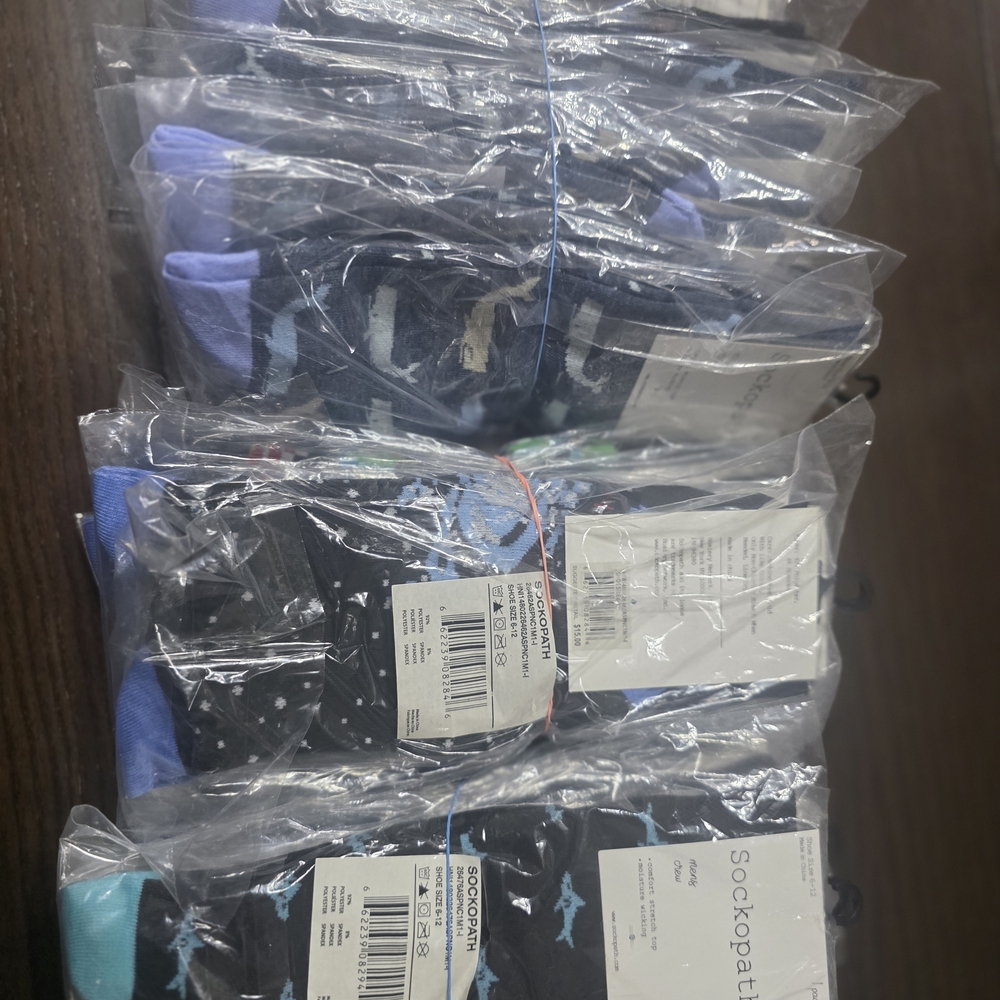 Men's Blue and Black Dress Socks - Picture 1 of 5